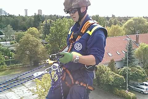 Ausstieg in luftiger Höhe